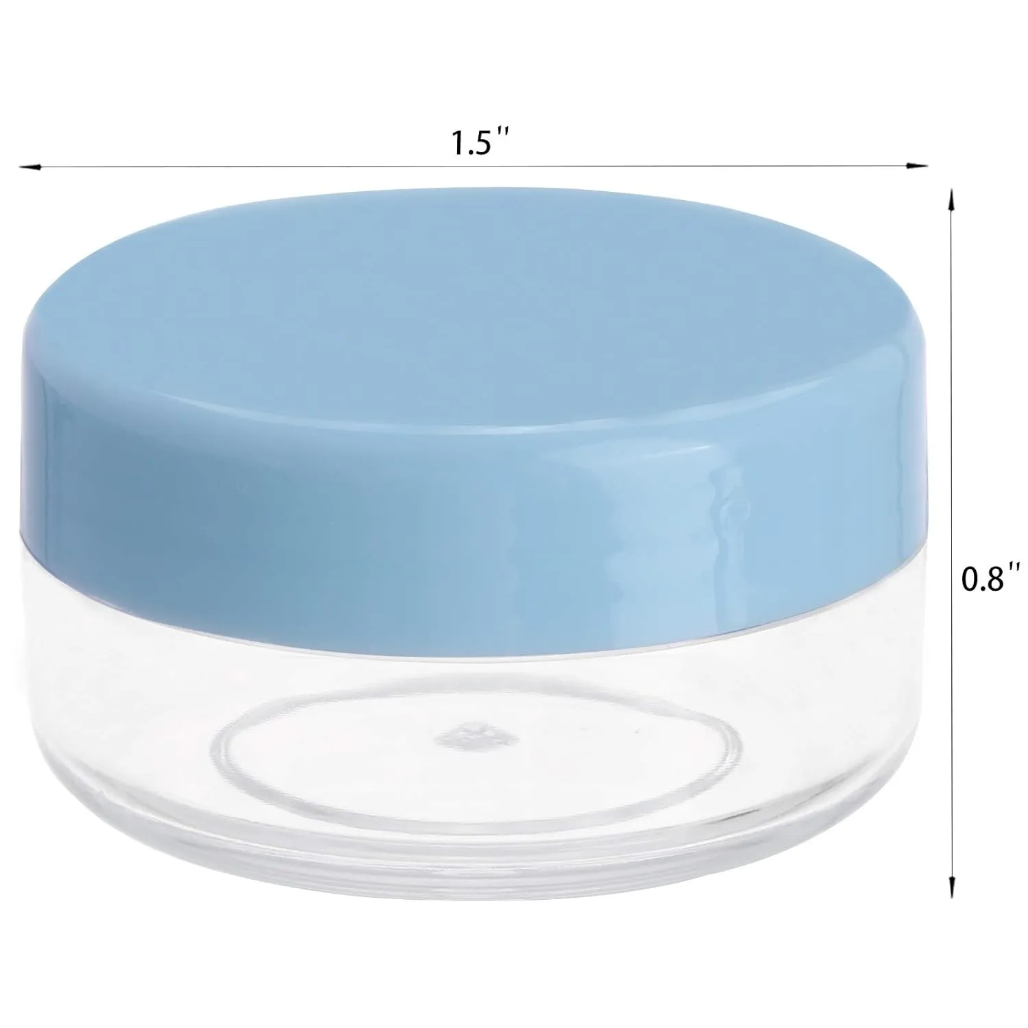 100 Count 10g Small Sample Containers with Lids and 10 Pcs Mask Spatula, Refillable Cosmetic Jars Plastic Makeup Containers Lip Scrub Containers for Beauty Products - Blue
