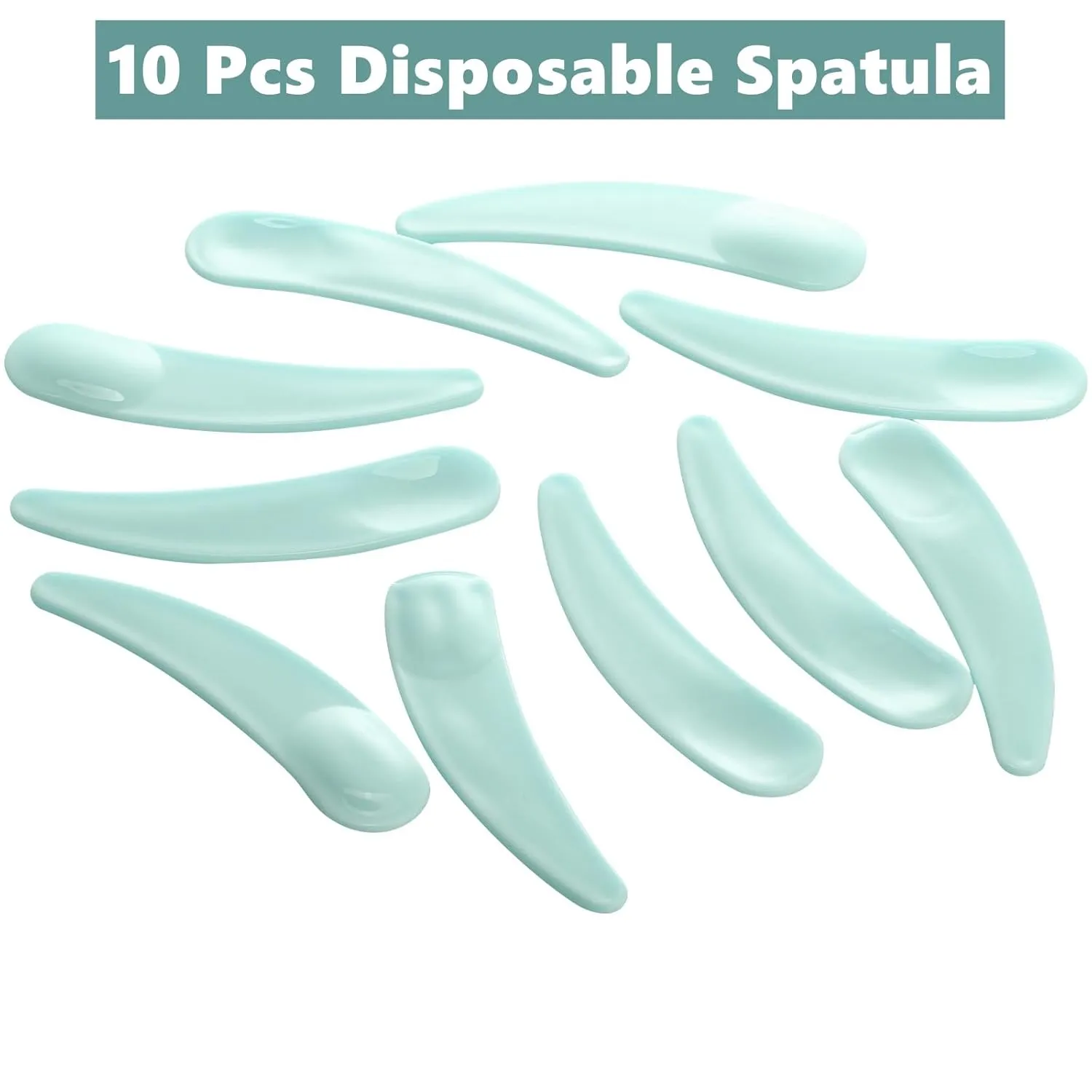 100 Count 10g Small Sample Containers with Lids and 10 Pcs Mask Spatula, Refillable Cosmetic Jars Plastic Makeup Containers Lip Scrub Containers for Beauty Products - Green