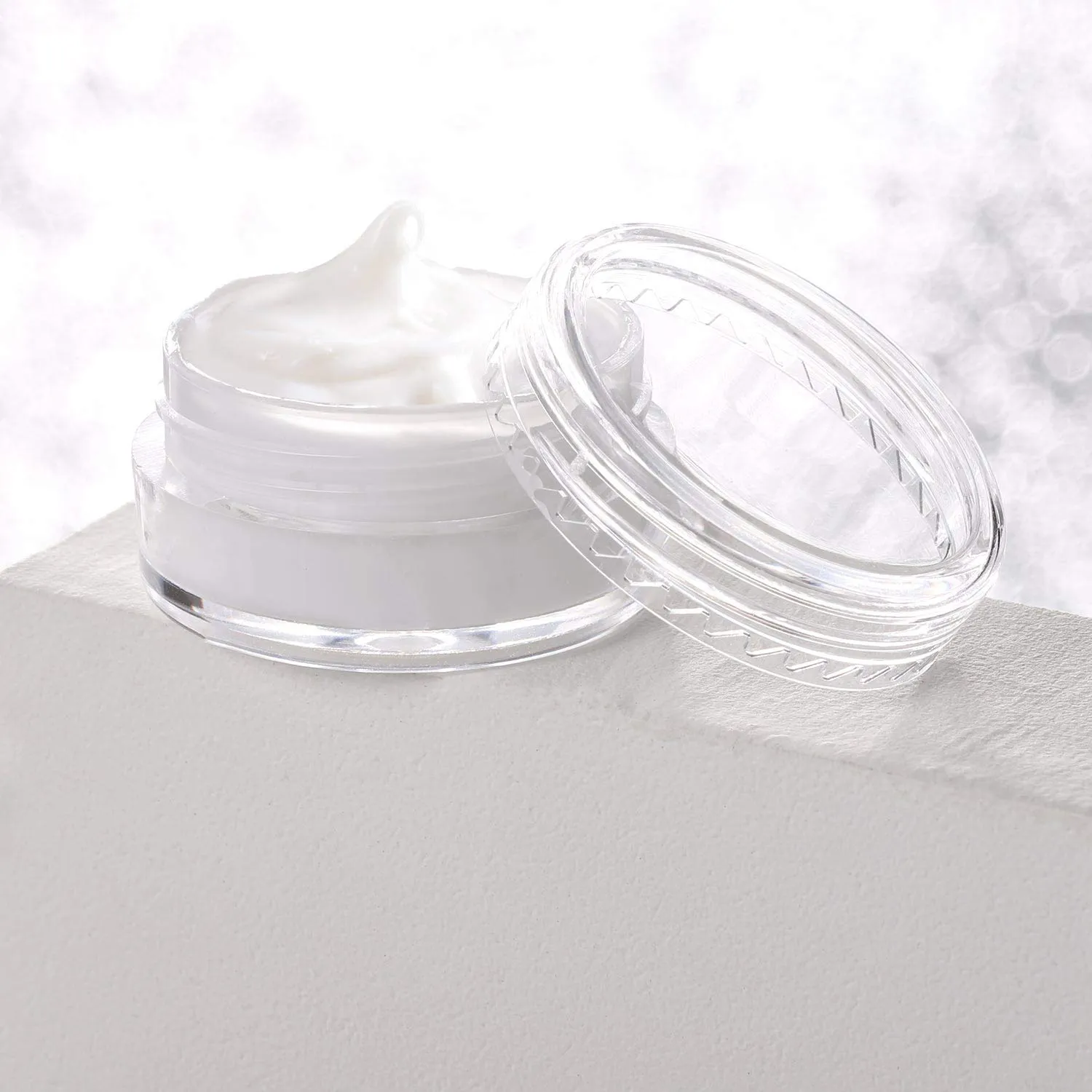 100 Pcs 10g Plastic Cosmetic Containers with Lids and 10 Pcs Makeup Spatula Empty Lip Scrub Containers Refillable Makeup Jars - Clear