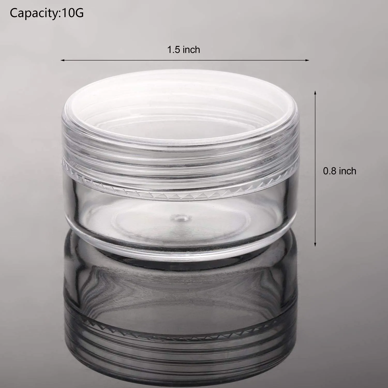 100 Pcs 10g Plastic Cosmetic Containers with Lids and 10 Pcs Makeup Spatula Empty Lip Scrub Containers Refillable Makeup Jars - Clear