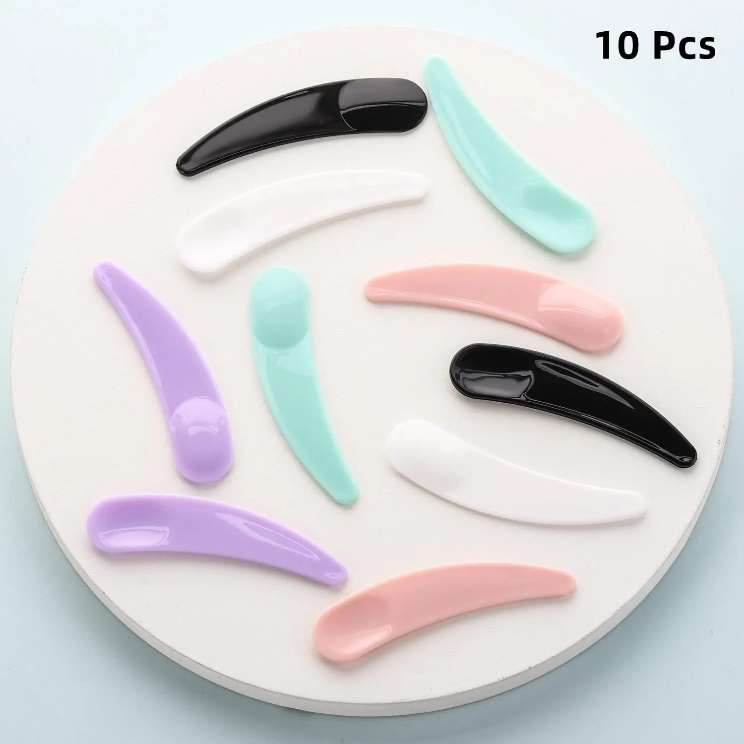 100 Pcs 20g Plastic Sample Cosmetic Containers with Lids and 10 Pcs Mini Makeup Spatula，Refillable Cosmetic Jars Lip Scrub Containers for Skincare - Blue