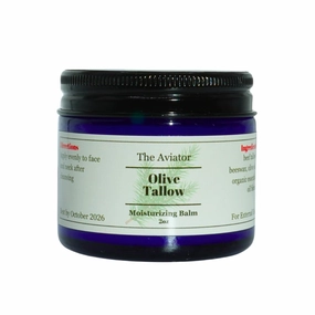 100% Grass-Fed Beef Tallow Face Moisturizer - Natural Organic Skin Care with Pine Essential Oil - Nourishing 2oz Balm with Olive Oil & Beeswax for Sensitive Skin, Hands & Lips