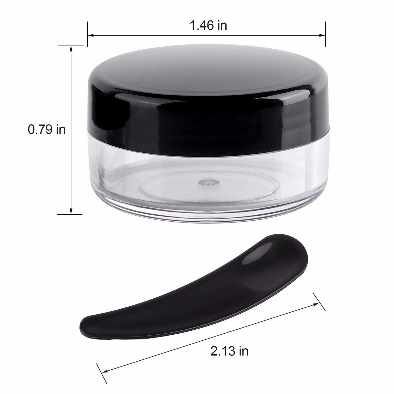 100 Pcs 10g Small Sample Containers with Lids and 10 Pcs Cosmetic Spatula, Empty Lip Balm Containers Refillable Plastic Jars for Skincare Products