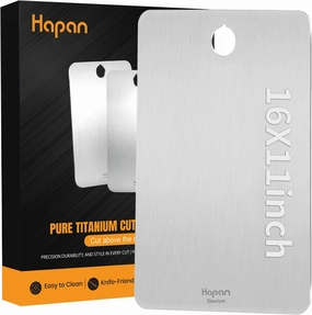 100% Pure Titanium Cutting Board, Non Toxic, Long Lasting, Titanium Cutting Board for Kitchen, Cutting Mats for Meat, Fish, Fruit, Vegetables, Easy Clean, Healthy Chopping Board (X-Large)
