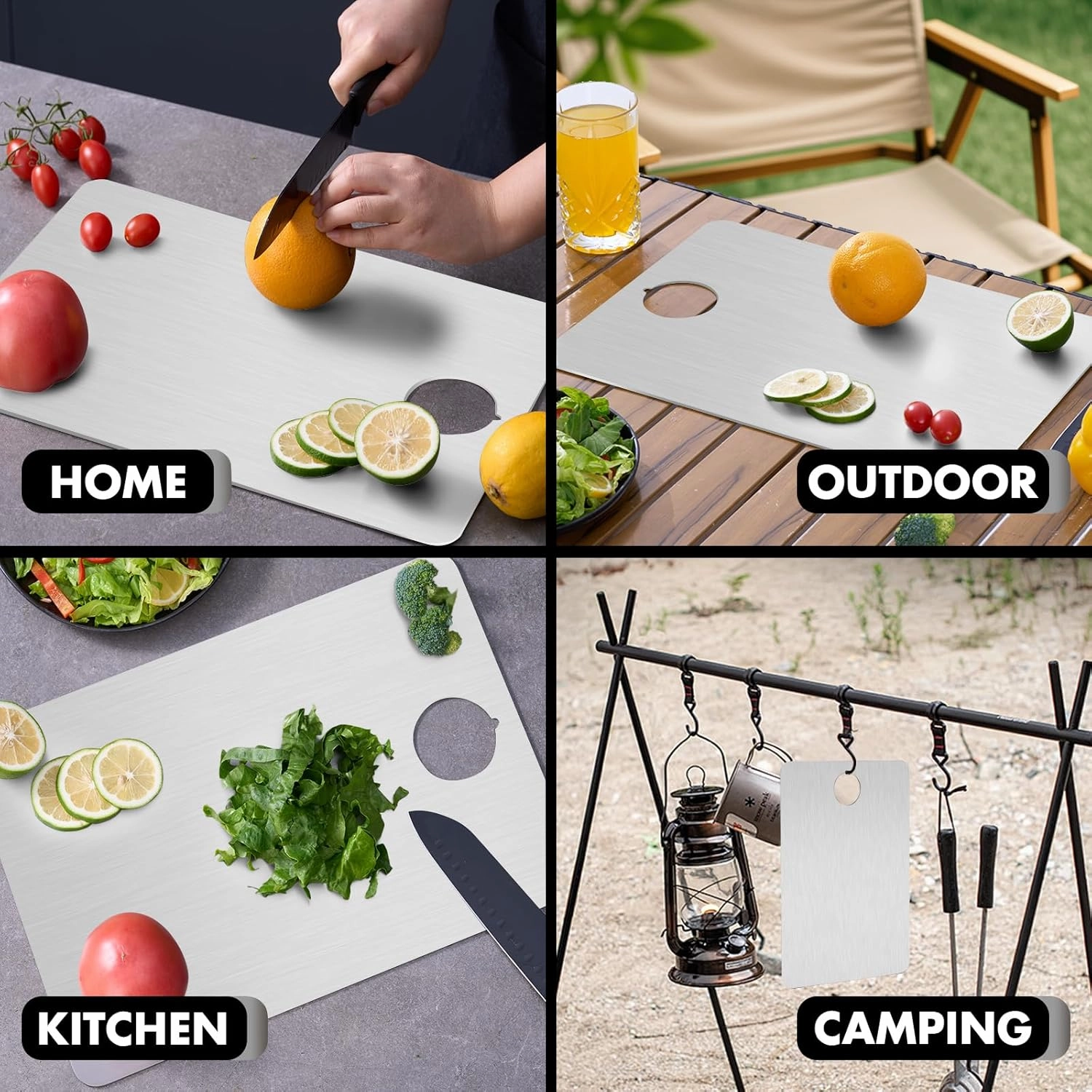 100% Pure Titanium Cutting Board, Non Toxic, Long Lasting, Titanium Cutting Board for Kitchen, Cutting Mats for Meat, Fish, Fruit, Vegetables, Easy Clean, Healthy Chopping Board (X-Large)