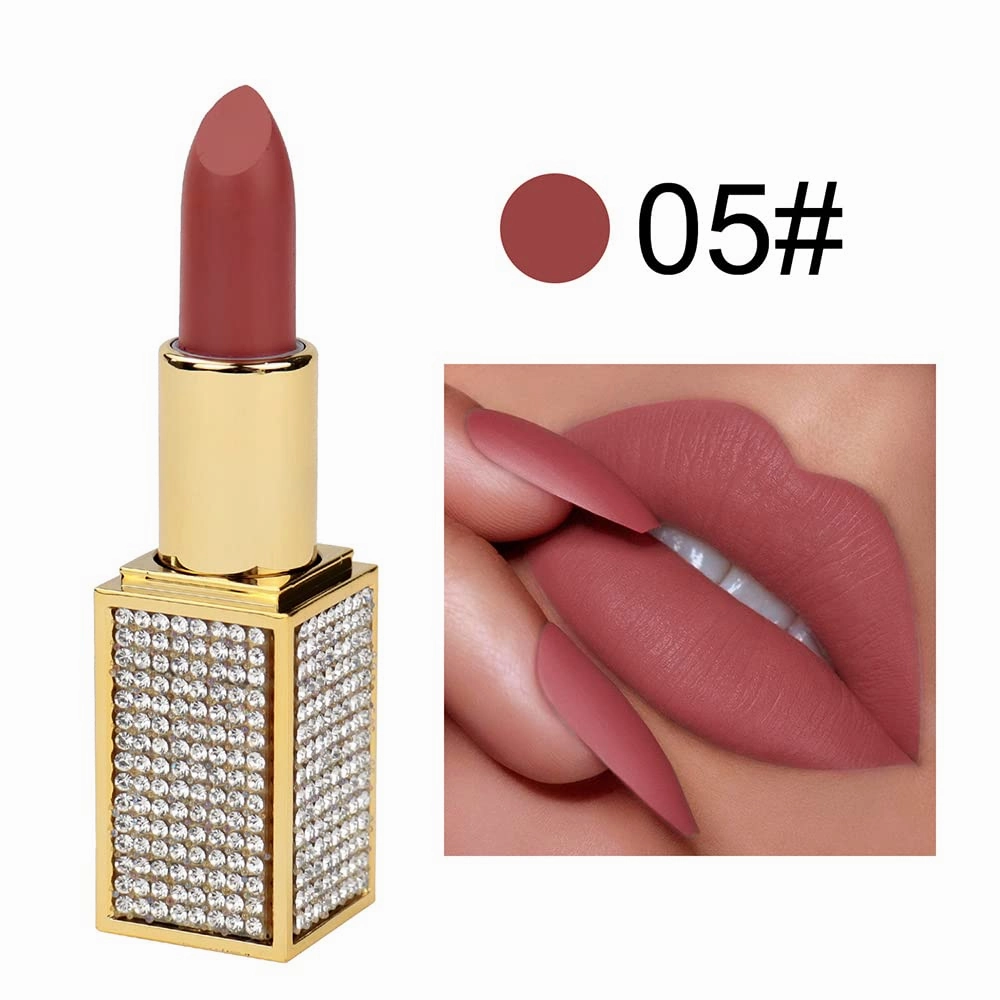 14 Colos Matte Waterproof LipStick Long Lasting Lip Makeup No Fade Pigmented Lip Stick Cosmeitc for Girls and Women Christmas Valentine's Day Gift (05#)
