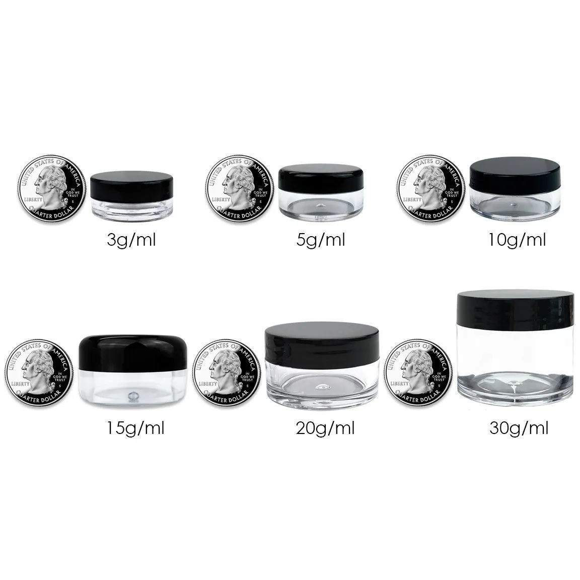 150 Jars - Beauticom 5 Grams/5 mL BPA Free Thick Clear Acrylic 100% NO LEAK Plastic Jars empty Container Pink Lid for Cosmetic, Lip Balm, Beads, Creams, Lotion, Liquids, Sample, Travel