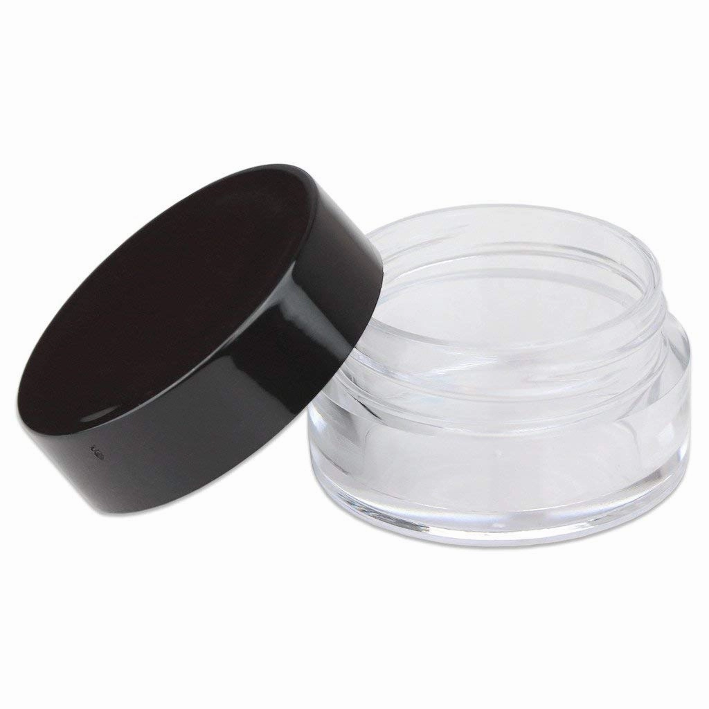 150 Jars - Beauticom High-Graded 5 Grams/5 mL BPA Free Thick Clear Acrylic 100% NO LEAK Plastic Jars empty Container Black Lid for Cosmetic, Lip Balm, Beads, Creams, Lotion, Liquids, Sample, Travel