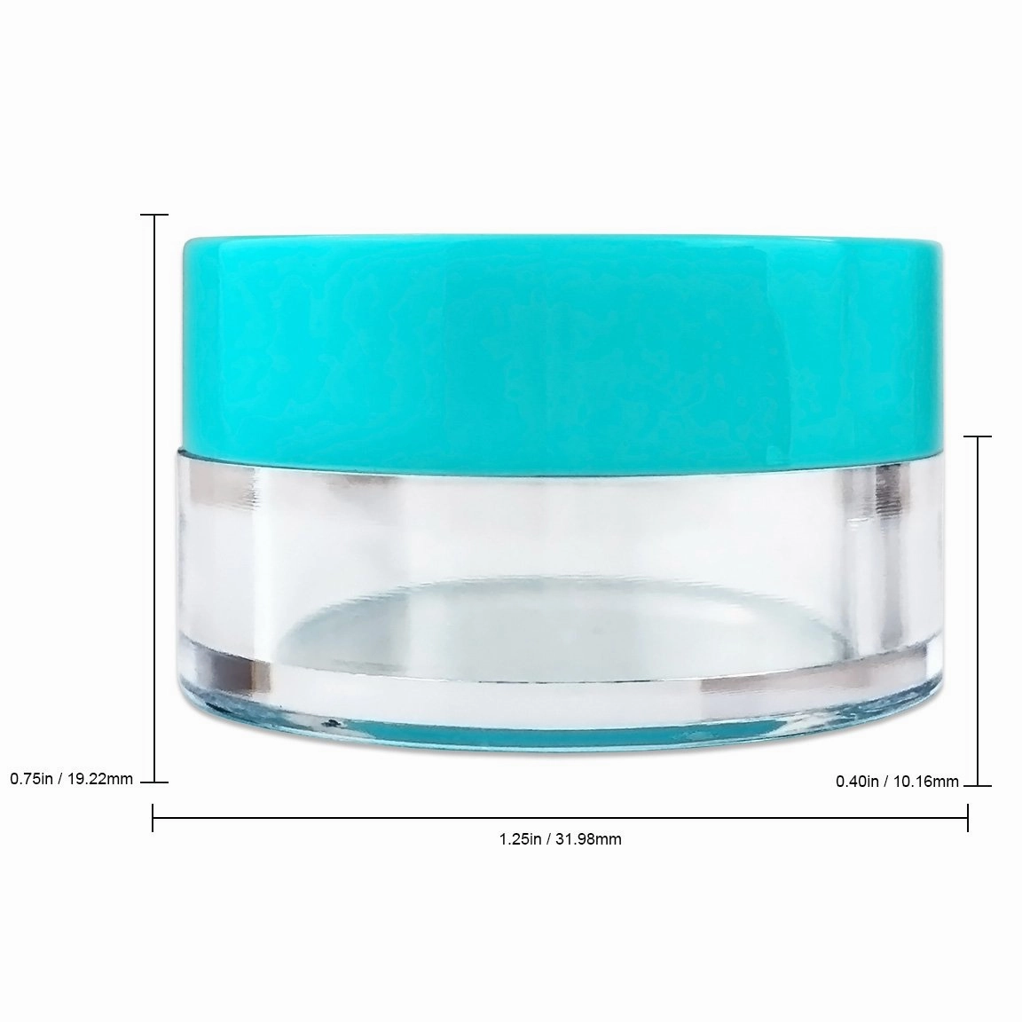 150 Jars - Beauticom High-Graded 5 Grams/5 mL BPA Free Thick Clear Acrylic 100% NO LEAK Plastic Jars empty Container Teal Lid for Cosmetic, Lip Balm, Beads, Creams, Lotion, Liquids, Sample, Travel