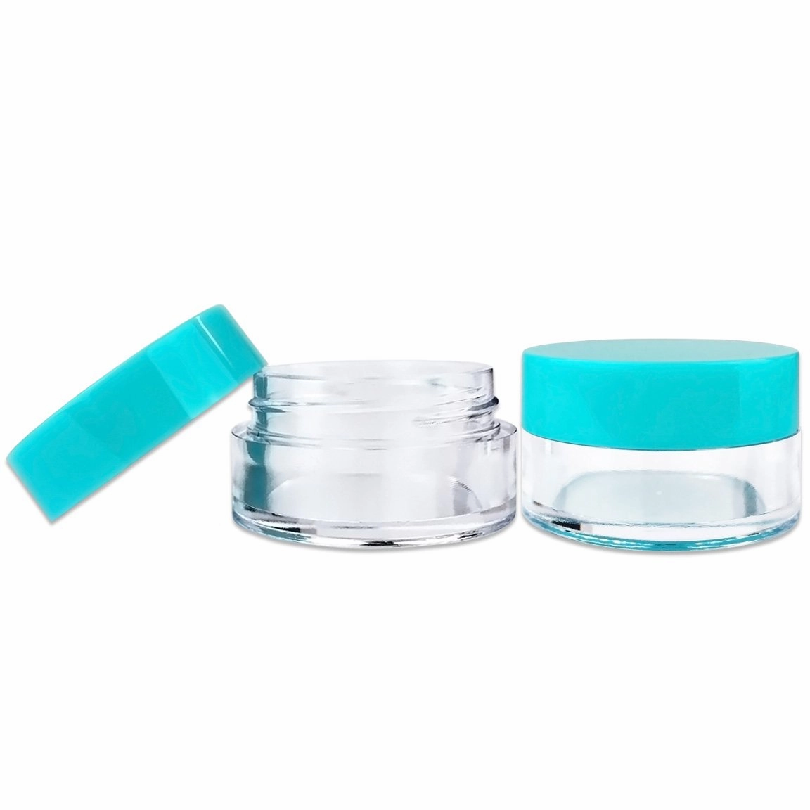 150 Jars - Beauticom High-Graded 5 Grams/5 mL BPA Free Thick Clear Acrylic 100% NO LEAK Plastic Jars empty Container Teal Lid for Cosmetic, Lip Balm, Beads, Creams, Lotion, Liquids, Sample, Travel