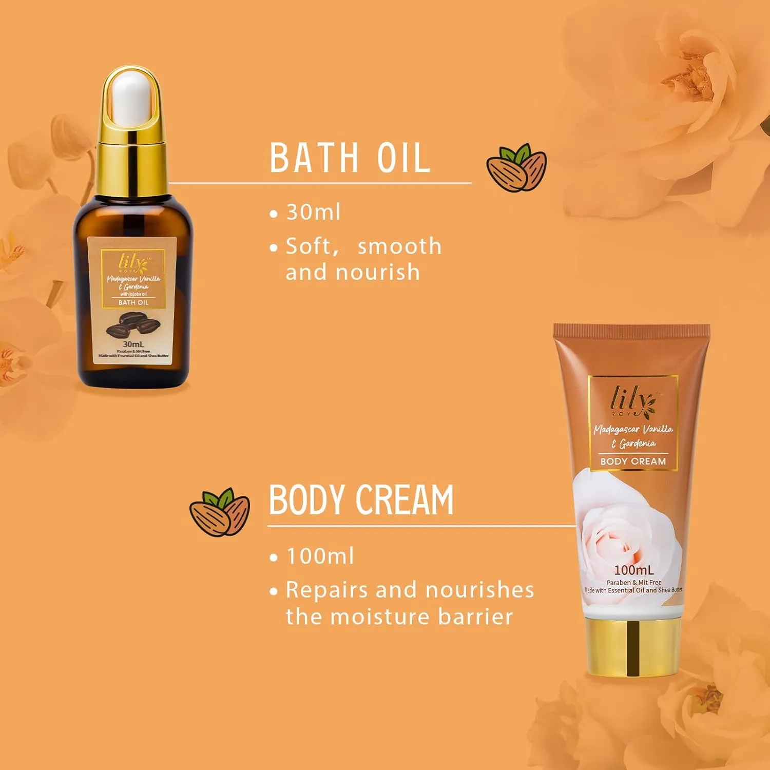 18Pcs Bath and Body Gift Basket Set for Women - Vanilla Spa Baskets Spa Kit with Necklace | Perfect Gifts for Christmas, Valentines Day, Mothers Day, Birthday Gifts, Self Skin Care Gifts for Her/Mom