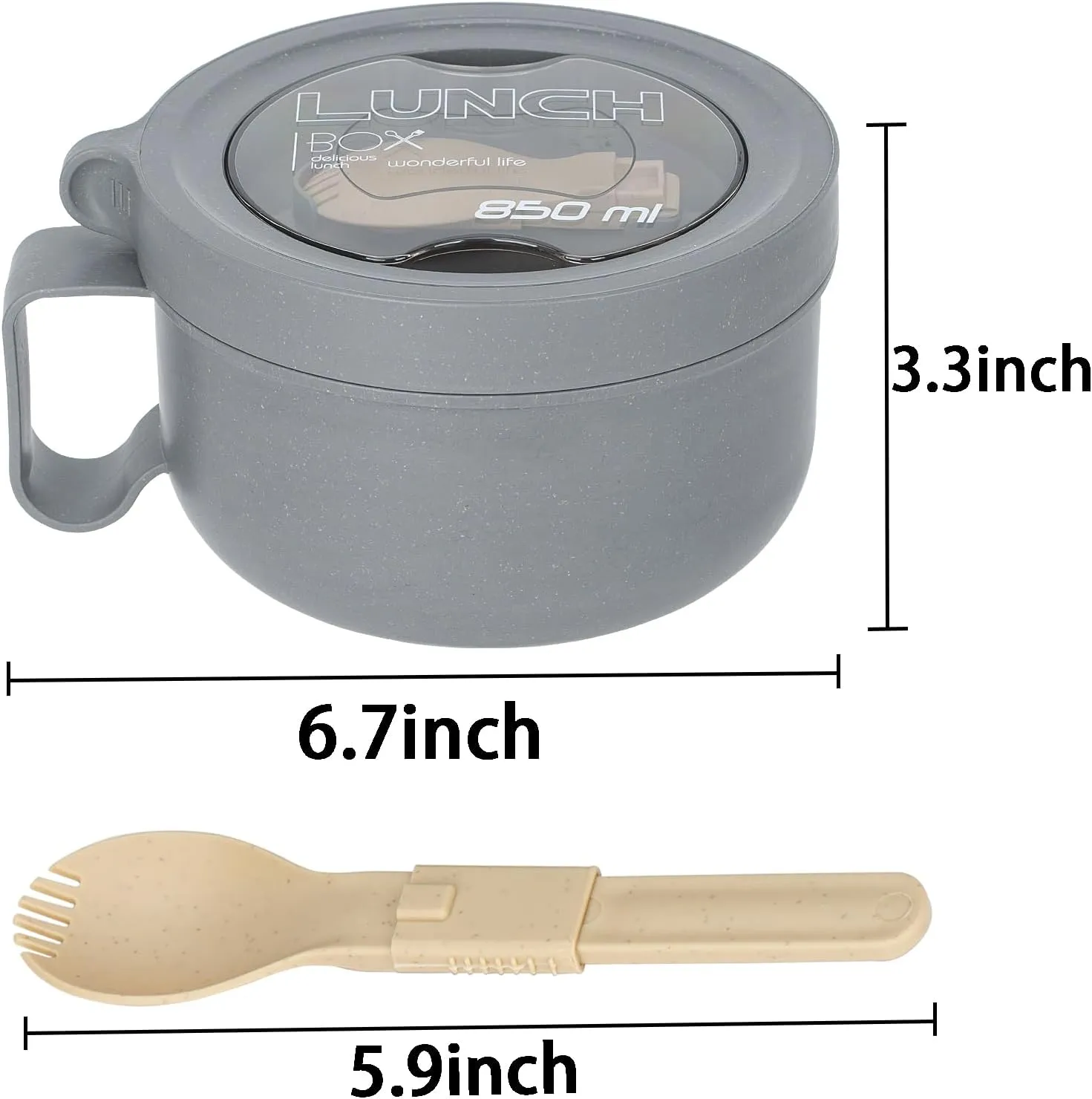 2 Pack Soup Bowl with Handles, Microwave Ramen Bowl with Lid for Soup and Instant Noodles,Oatmeal, Gumbo, Salad,BPA Free