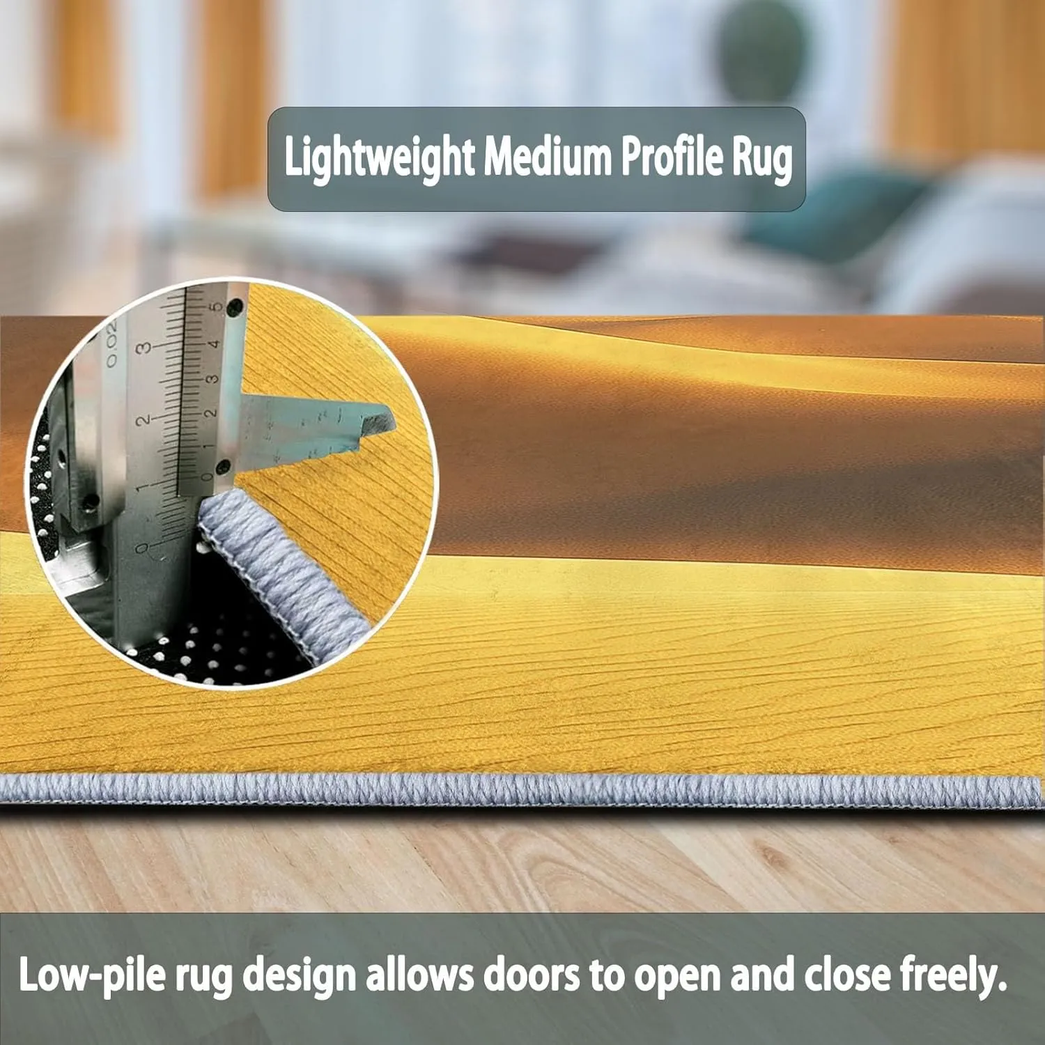 2 x 3ft Area Rugs for Living Room Rug Washable Rug for Bedroom Dining Room Rug Ultra Soft Durable Stain Resistant Carpet Natural Golden Desert Dunes Rug, Home Decor