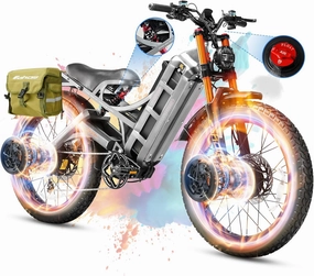 2025 Launch Romeo Pro 3/Pro 2 5000W/4000W 50Mph/46Mph Dual Motor Electric Bike for Adults 60V/52V/48V 80Ah/70Ah/60Ah 200 Miles Long Range Ebike 26 * 4.0" Fat Tire Electric Mountain Bike