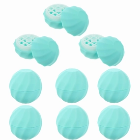 20 pcs with Cream Holders Lipstick Dispenser Round Ball Containers Travel Case Shape Cap Empty Cosmetic Sphere Refillable Tubes Charging Lid Gloss Base Blue Holder