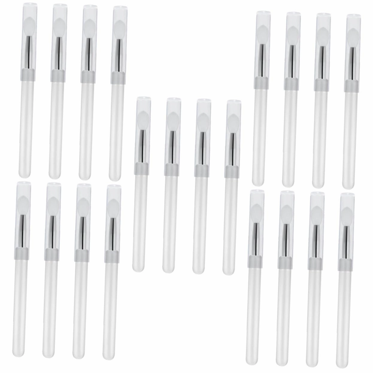 20pcs Silicone Lip Brush Lip Balm Applicator for Makeup Handle Soft Tips for Lipstick and Eyeshadow Application