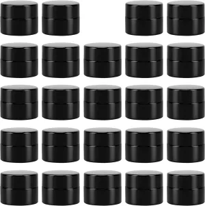 (24 Packs) Green Nexus 5g/5ml UV Protection Glass Jars for Lip Balm, Lotion, Oil, Cream & Cosmetics Enhanced Cap (2024)