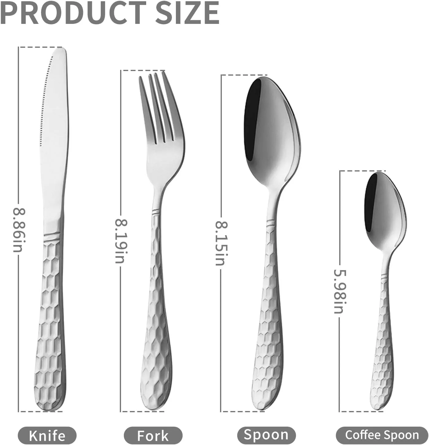 24 Piece Silverware Set with Hanging holder,Stainless Steel Flatware Cutlery Set-Fork Spoon and Knife Service for 6,Kitchen Utensil Tableware Set,Mirror Polished,Dishwasher Safe,Silvery