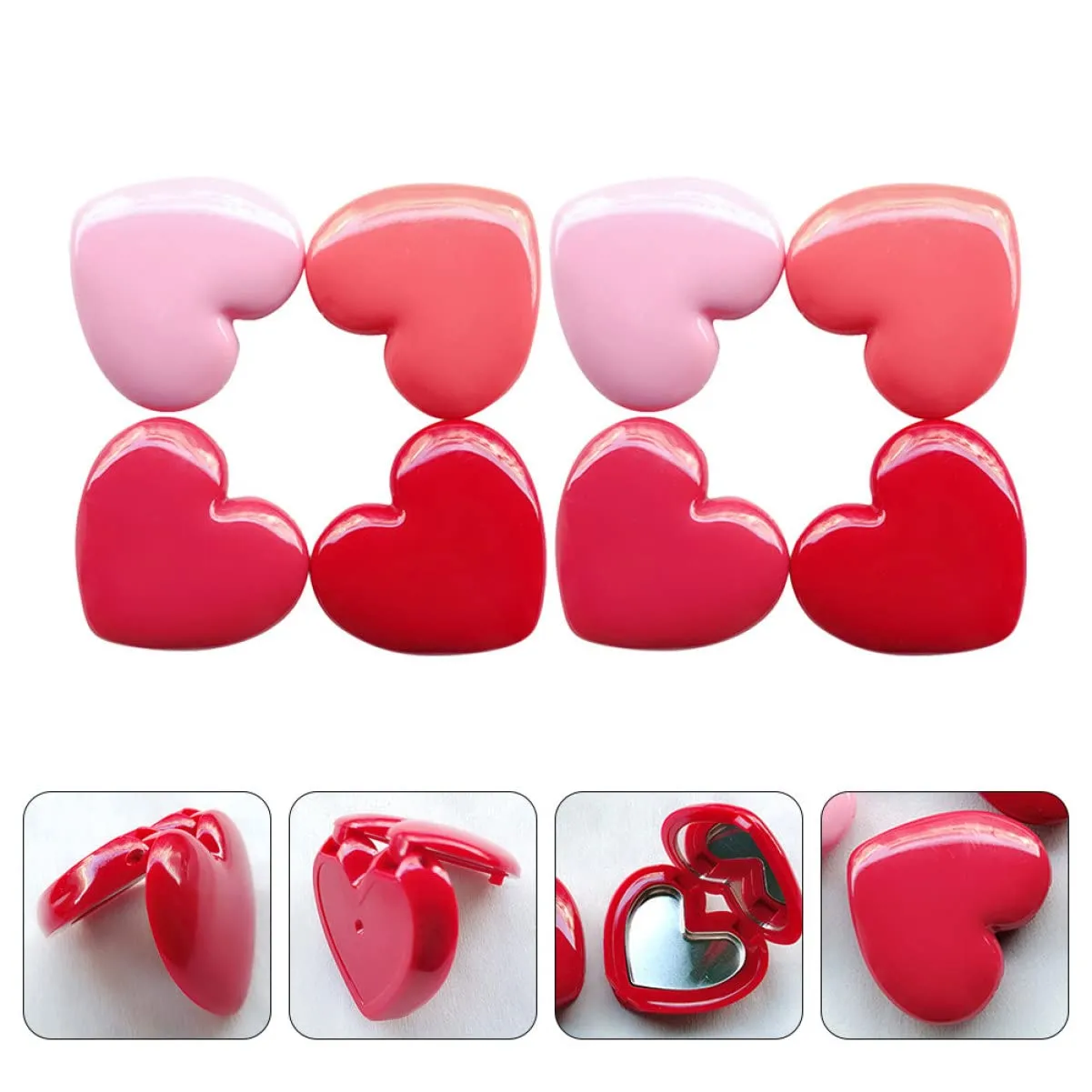 24pcs for Lids Blush Blusher Plastic Face Case Makeup Jars Shaped Shape Lipstick Empty with Eye Mini Cosmetic Balm Lotion Eyeshadow Cream Container Diy Heart Containers