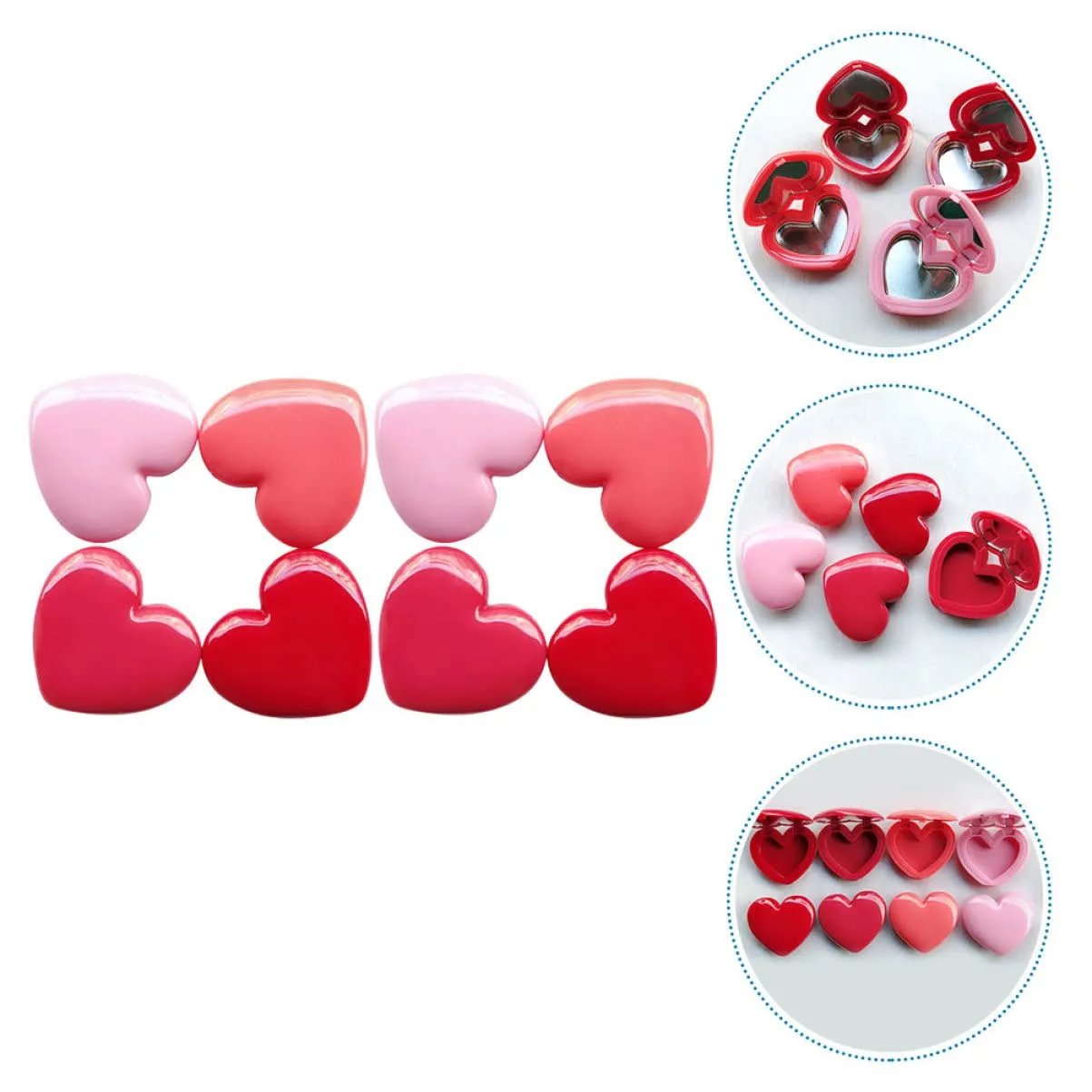 24pcs for Lids Blush Blusher Plastic Face Case Makeup Jars Shaped Shape Lipstick Empty with Eye Mini Cosmetic Balm Lotion Eyeshadow Cream Container Diy Heart Containers
