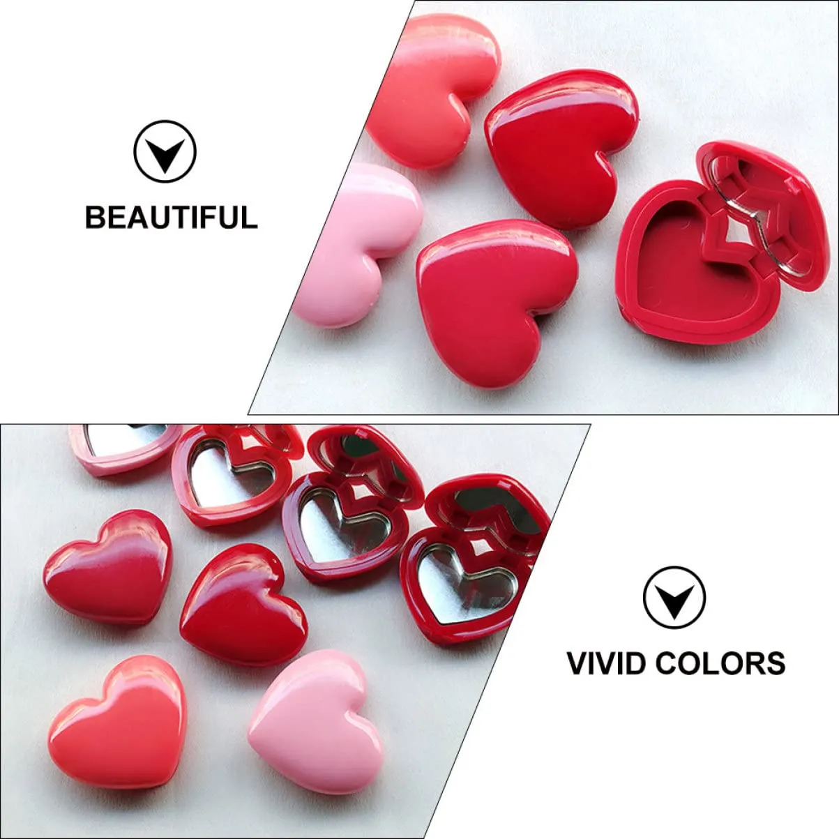 24pcs for Lids Blush Blusher Plastic Face Case Makeup Jars Shaped Shape Lipstick Empty with Eye Mini Cosmetic Balm Lotion Eyeshadow Cream Container Diy Heart Containers