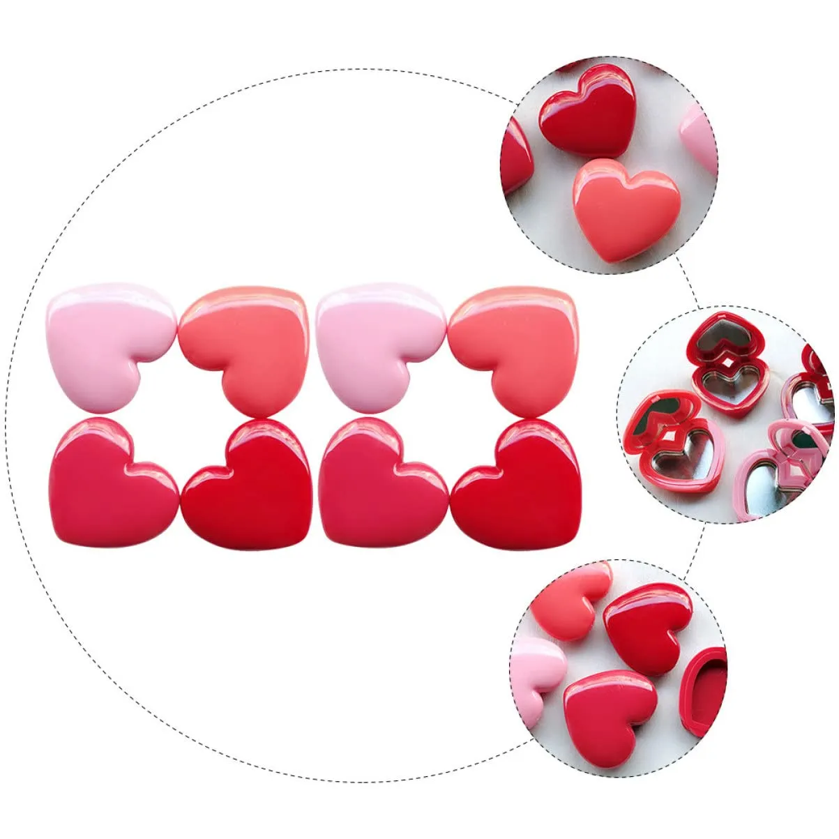 24pcs for Lids Blush Blusher Plastic Face Case Makeup Jars Shaped Shape Lipstick Empty with Eye Mini Cosmetic Balm Lotion Eyeshadow Cream Container Diy Heart Containers