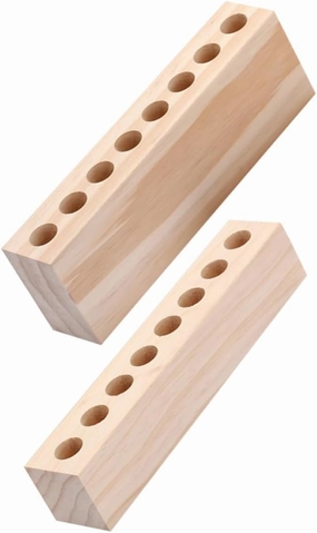2pcs Lipstick Makeup Brush Holder Lid Countertop Lip Cream Storage Cosmetic Balm Makeup Organizer for Desk Vendors Makeup Brush Display Stand Make up Accessories Shelves Rack Wood