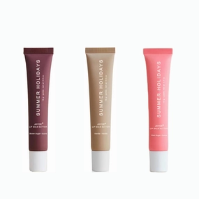 3 PACK Summer Holidays Lip Butter Balm Summer Lip Balm Summer Day & Friday Lip Gloss (Pink Sugar Brown Sugar Vanilla, 0.5oz)