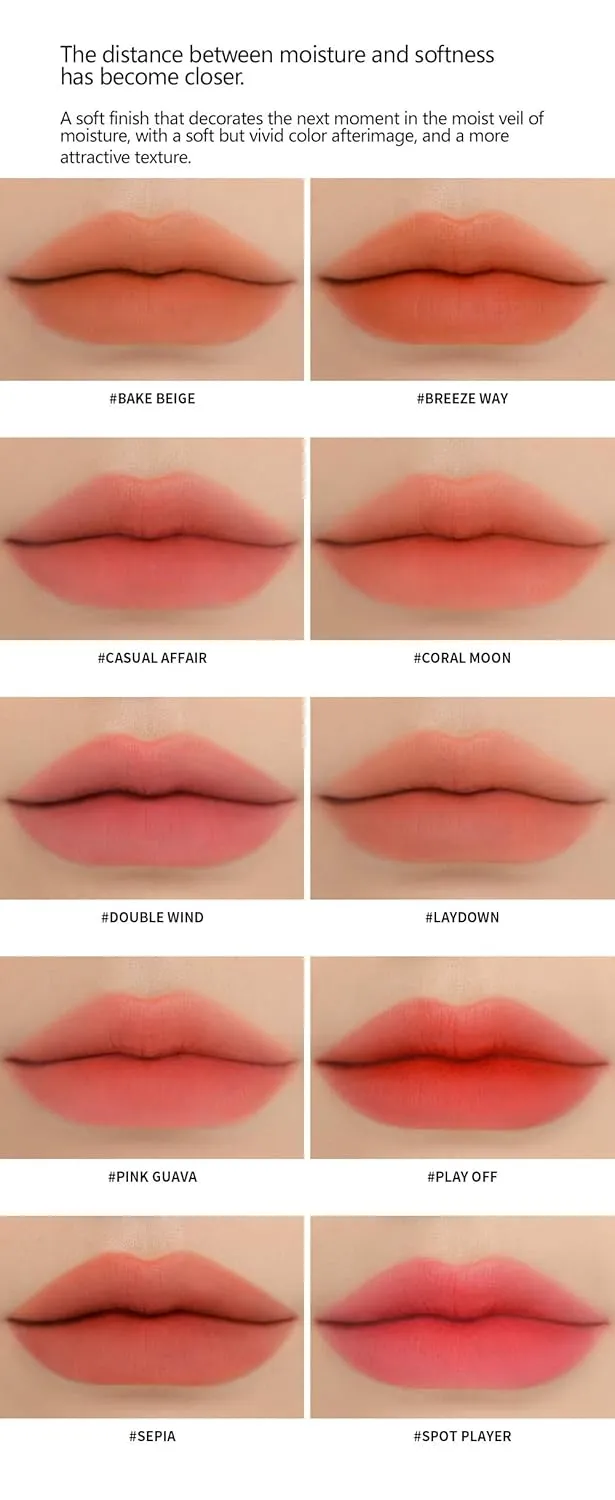 3CE BLUR WATER TINT(4.6g) soft lip with less smear with a blurry finish (#SPOT PLAYER) with sun cream(1ml*3ea)