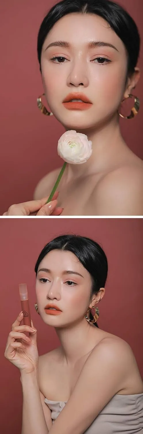 3CE BLUR WATER TINT(4.6g) soft lip with less smear with a blurry finish (#SPOT PLAYER) with sun cream(1ml*3ea)