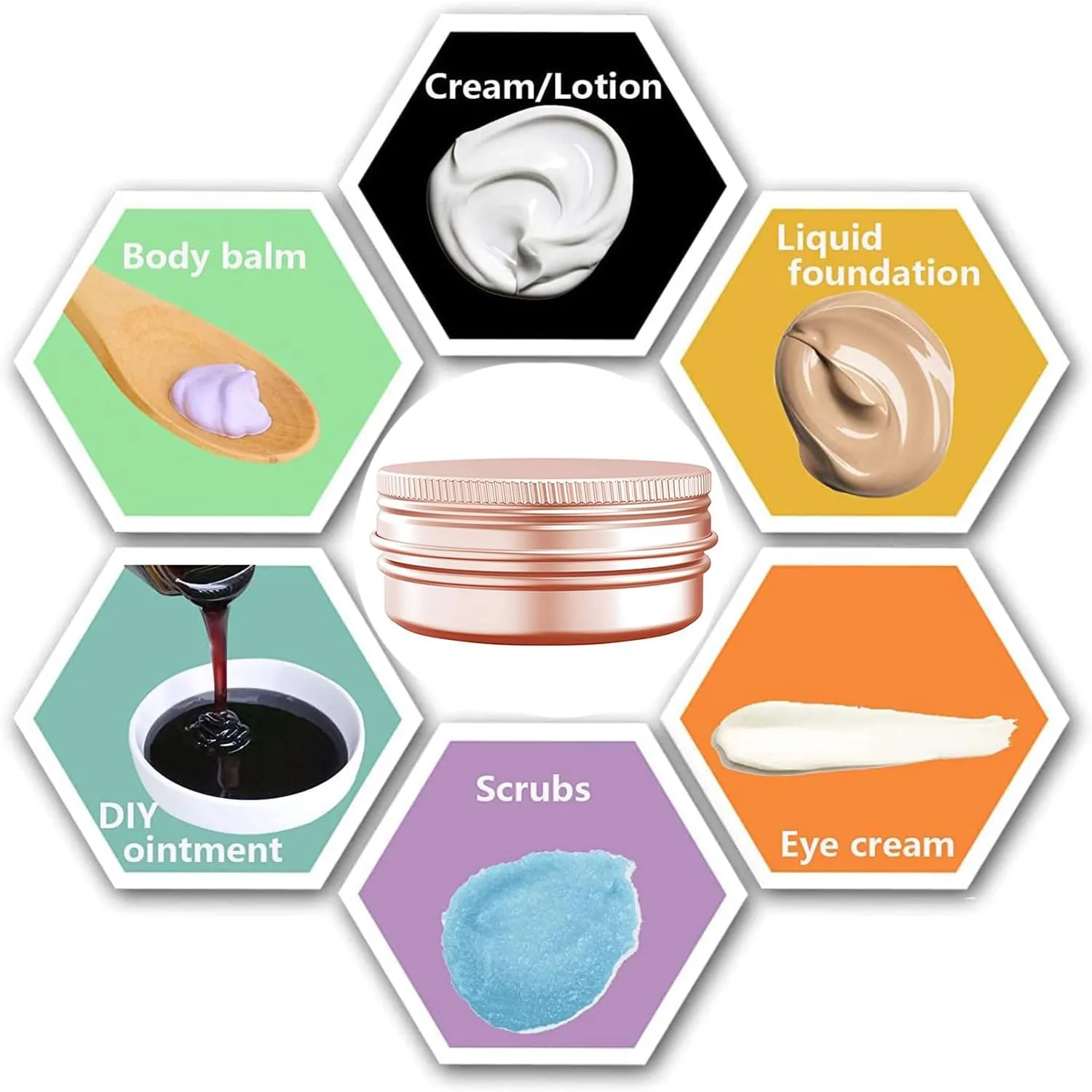 4 Ounce Aluminum Tin Jar with Screw Cap 120mL Tin Cans Refillable Containers for Cosmetic, Lip Balm, Cream, Lotion, Balms, Spices, Salve, Rose Gold 20 Pcs