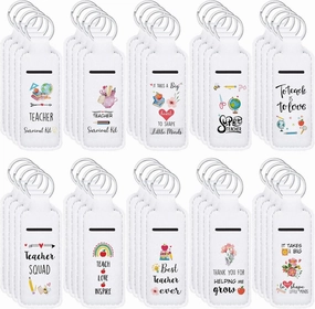 40 Pcs Teacher Appreciation Lipstick Holder with Thank You Words Portable Clip on Lip Gloss Sleeve Pouch Lipstick Holder Keychain Pocket Lip Balm Holder Thank You Gifts for Teacher