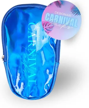 4N1 Carnival Thigh Bag, Leg Harness, Waist Pack, Crossbody Bag - With Adjustable No Slide Elastic Straps in Holographic (Blue) | Debonair Carnival Packs