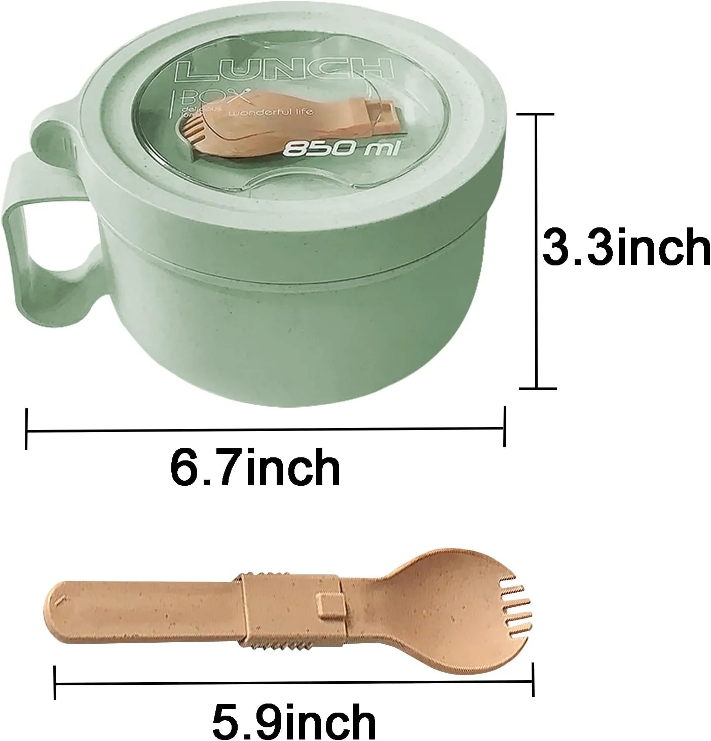 4Pack Wheat Straw Microwave Ramen Bowl Set Noodle Bowls With Lid and Spoon, Improved Easy-Grip Design for On-the-Go - Holds Soup, Rice, Cereal & More - BPA-Free(Pink of 2 Green of 2)