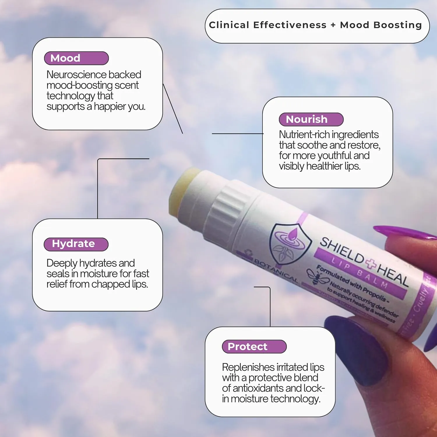 6 Pack - Botanical Lip Balm with Aromachology, Mood-Boosting Fragrance Technology, Soothes Chapped Lips & Relieves Dryness, Silky Smooth Texture Warms on Contact (6 Pack)