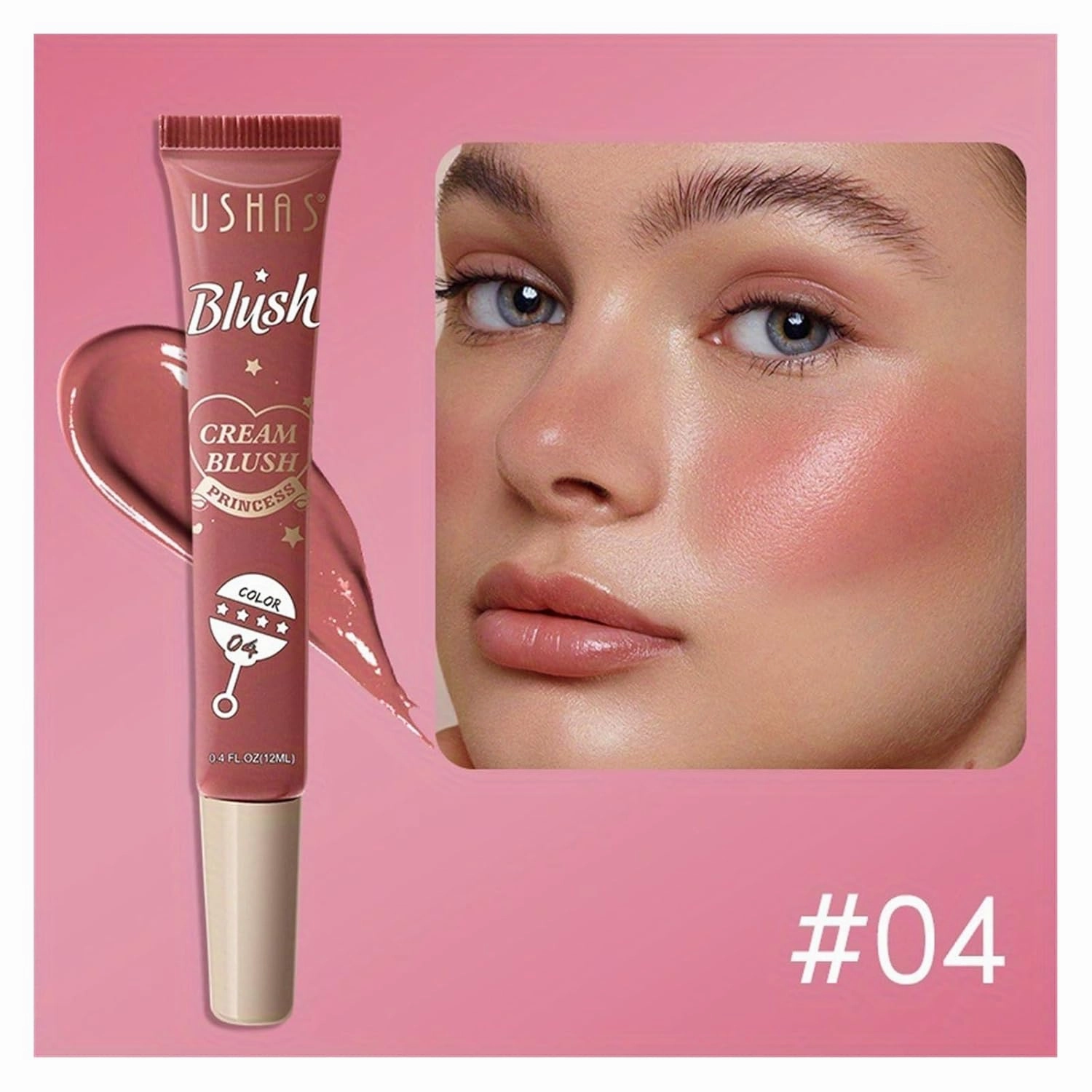 6pc 4-color Liquid Blush, Eye Shadow, Lip And Cheek Dual-use, Natural Fine Shimmering Highlight (Color : 04-6PC)