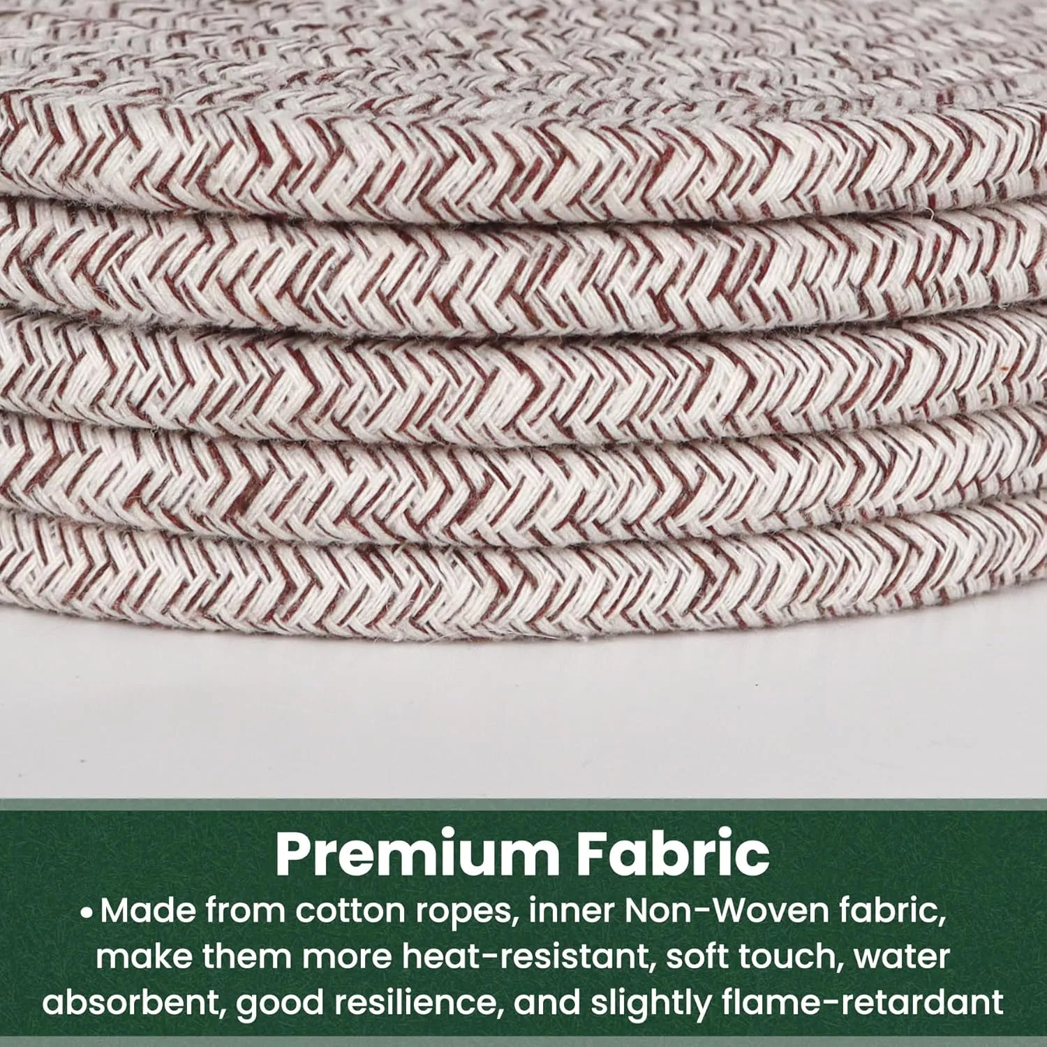 8 Inch Trivets for Hot Dishes, Hot Pots and Pans, Thick Heat Resistant Large Coaster for Kitchen, Hot Pads, Kitchen Essentials, Kitchen Decor for Table & Countertop with Storage Basket, 5 Pcs