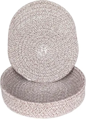 8 Inch Trivets for Hot Dishes, Hot Pots and Pans, Thick Heat Resistant Large Coaster for Kitchen, Hot Pads, Kitchen Essentials, Kitchen Decor for Table & Countertop with Storage Basket, 5 Pcs