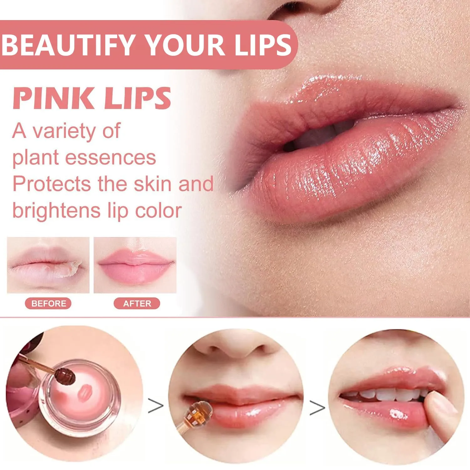 8 PCS Bee Lip Balm, Honey & Watermelon & Apple Lime & Cherry & Mint & Coconut & Peach Lip Balm, Sleeping Lip Mask Hydrating Prevention Dry & Cracked Lip Scrubs