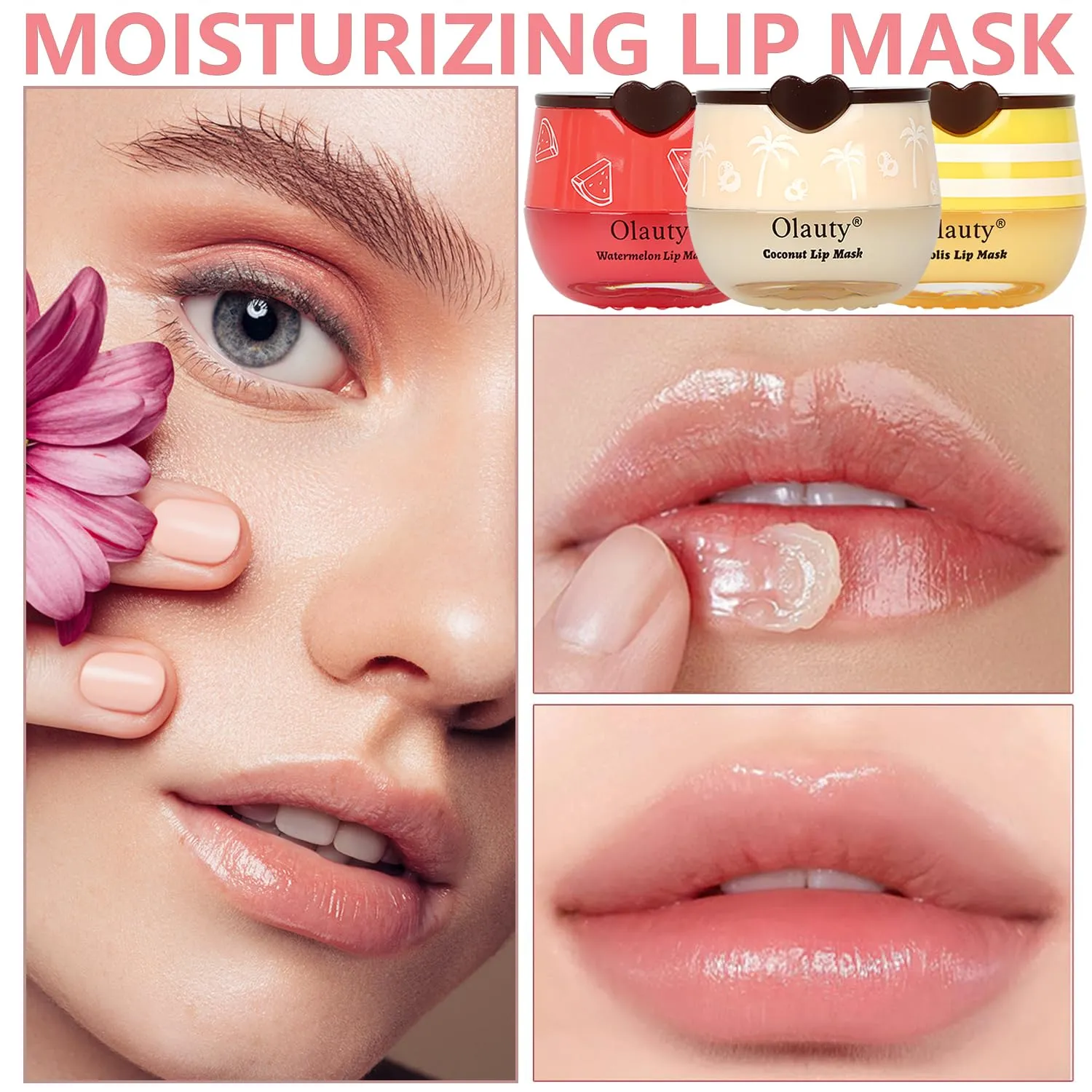 8 PCS Bee Lip Balm, Honey & Watermelon & Apple Lime & Cherry & Mint & Coconut & Peach Lip Balm, Sleeping Lip Mask Hydrating Prevention Dry & Cracked Lip Scrubs