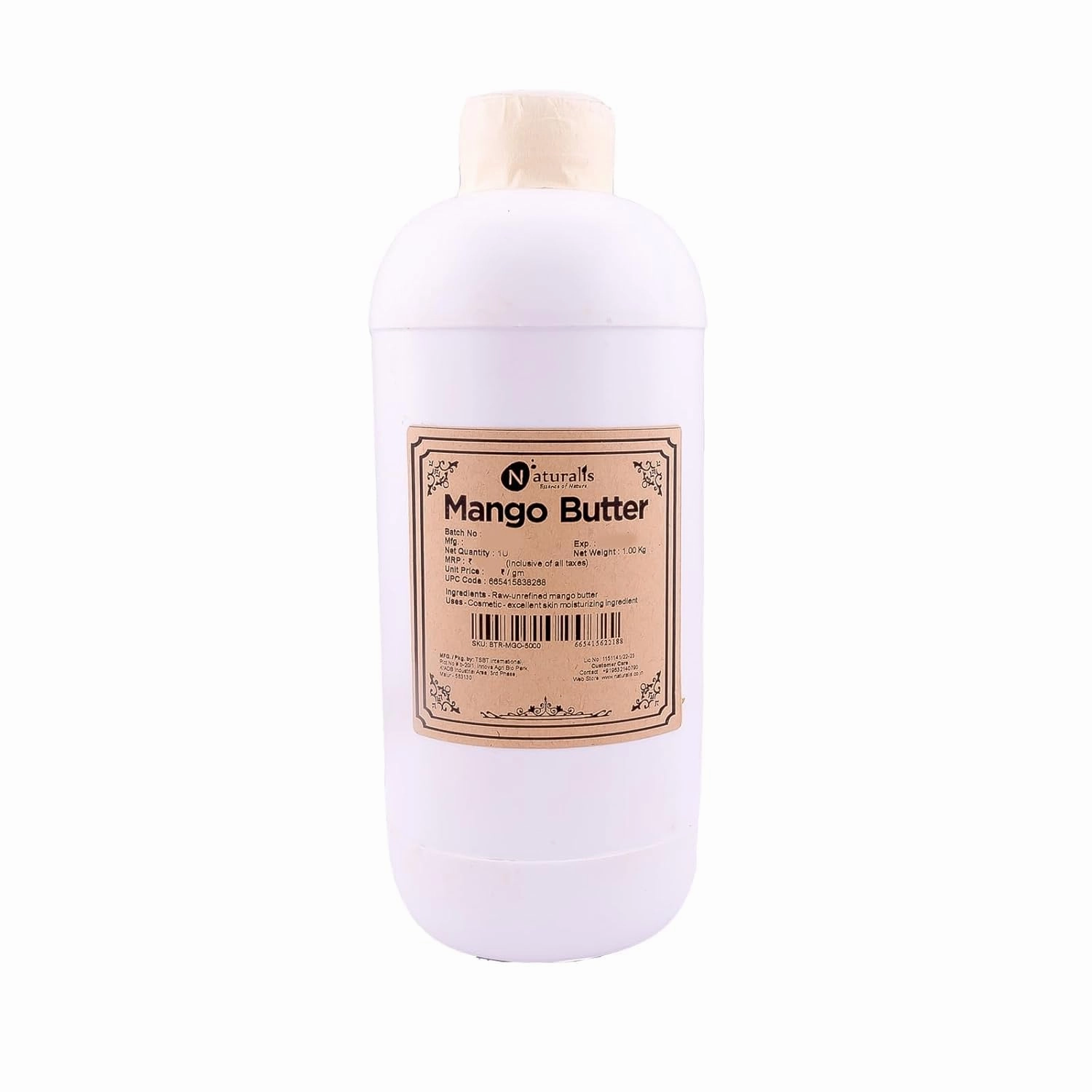...Natural..is..,.. Mango Butter (1000gm)| 100% Raw, Unprocessed and Unrefined Body Butter | Ingredient for Lip Balm/Lip Cream/Moisturization & Nourishment of Body and Skin formulation