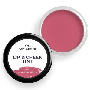 Aaravi Organic Lip and Cheek Tint - With Goodness of Vitamin E & Candelila Wax - Nourishes & Hydrates Dry Chapped Lips, Blush & Eyeshadow Fo All Skin Types - 8 gm