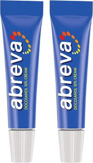 Abreva 10 Percent Docosanol Cold Sore Treatment, Treats Your Fever Blister in 2.5 Days - 0.07 oz Tube x 2