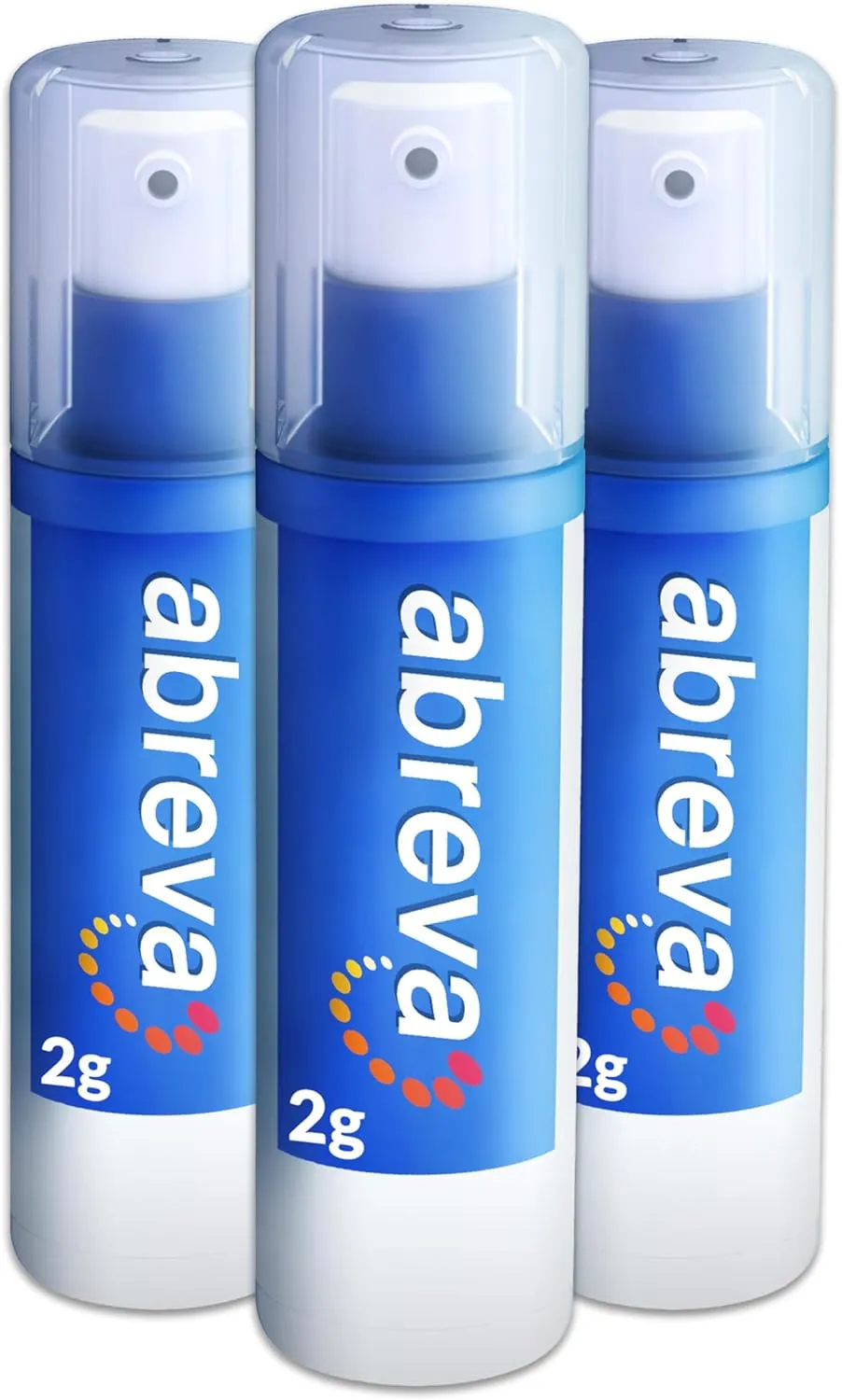 Abreva Docosanol 10% Cream Cold Sore Treatment, Fever Blister and Cold Sore Cream - 0.07 Oz Pump Bottle x 3