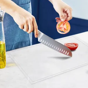 Acrylic Cutting Board with Juice Groove, Non Slip Clear Cutting Board with Counter Lip, 20"x16" Cutting Boards for Kitchen Countertop, Aesthetic Kitchen Décor