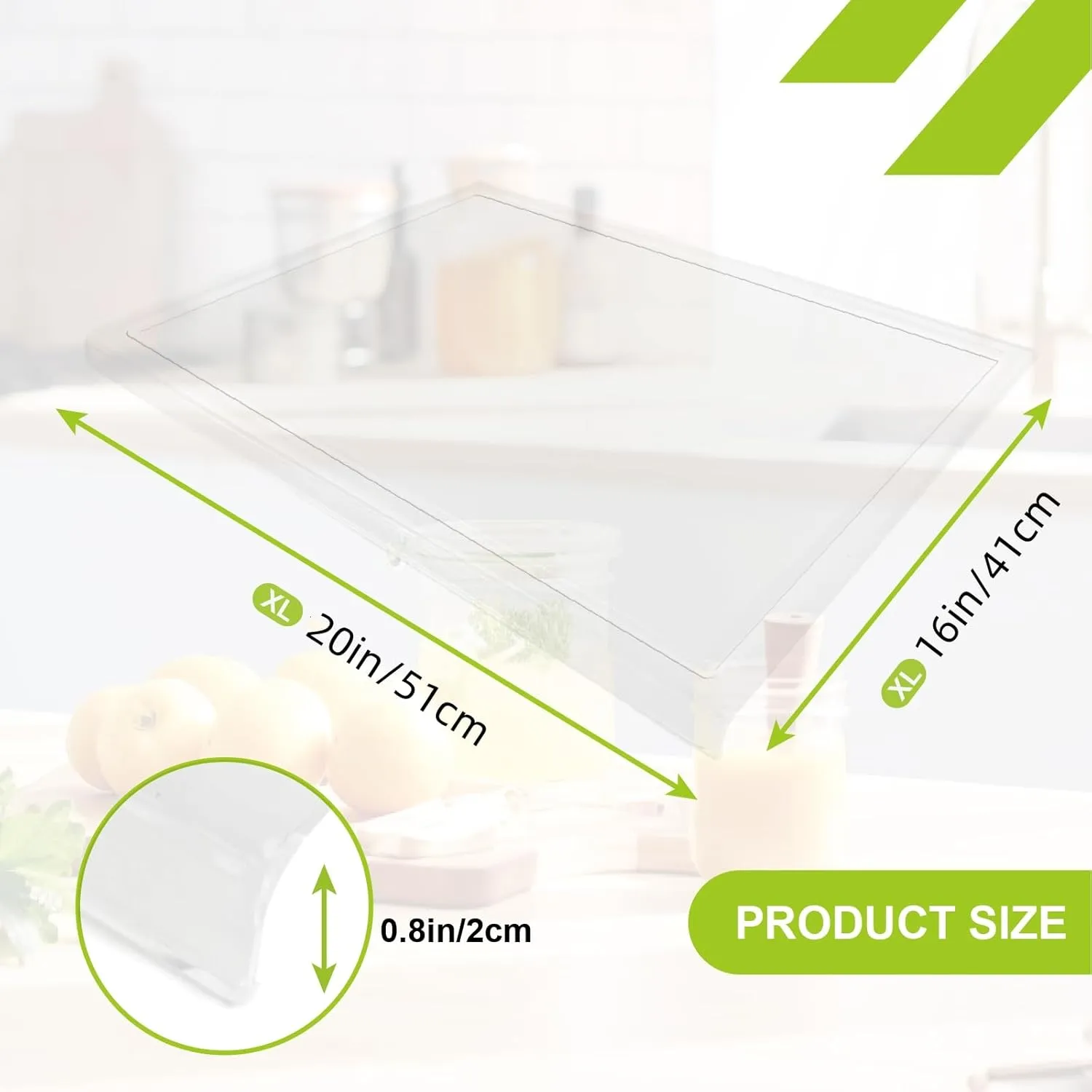 Acrylic Cutting Board with Juice Groove, Non Slip Clear Cutting Board with Counter Lip, 20"x16" Cutting Boards for Kitchen Countertop, Aesthetic Kitchen Décor
