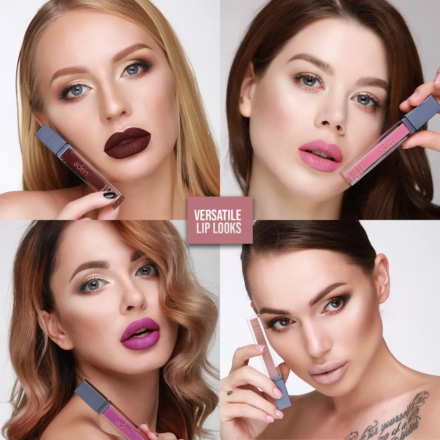 aden - 2 in 1 - Matte Liquid Lipstick & Lip Liner Set - 7ML - Non-Smudge & Quick Drying - Highly Pigmented - Long Duration with Hydration - Made in Italy (01 Nectarine)