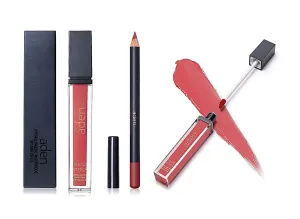 aden - 2 in 1 - Matte Liquid Lipstick & Lip Liner Set - 7ML - Non-Smudge & Quick Drying - Highly Pigmented - Long Duration with Hydration - Made in Italy (01 Nectarine)