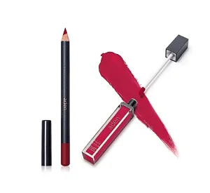 aden - 2 in 1 - Matte Liquid Lipstick & Lip Liner Set - 7ML - Non-Smudge & Quick Drying - Highly Pigmented - Long Duration with Hydration - Made in Italy (19 Raspberry)