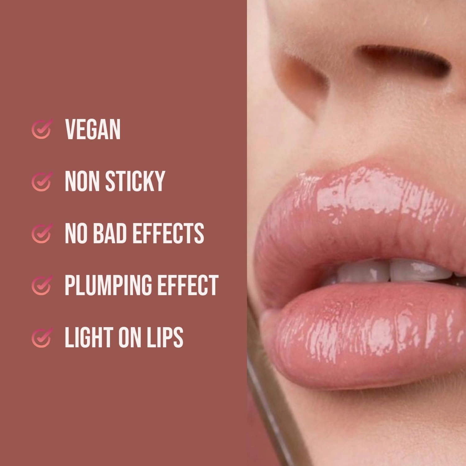 aden Lip Gloss – 5ml – Non Sticky & Hydrating – Plumping, Shining & Vegan – Made in Italy (10 Clear)